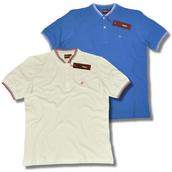 View Item Merc London Retro Mod Collarless Grandad Pique Polo Shirt